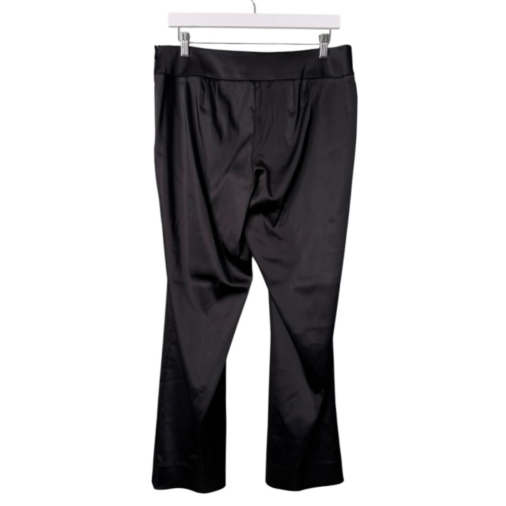NWT White House Black Market Satin Slim Leg Trouser Pants Black Women’s Size 10 - Picture 5 of 12